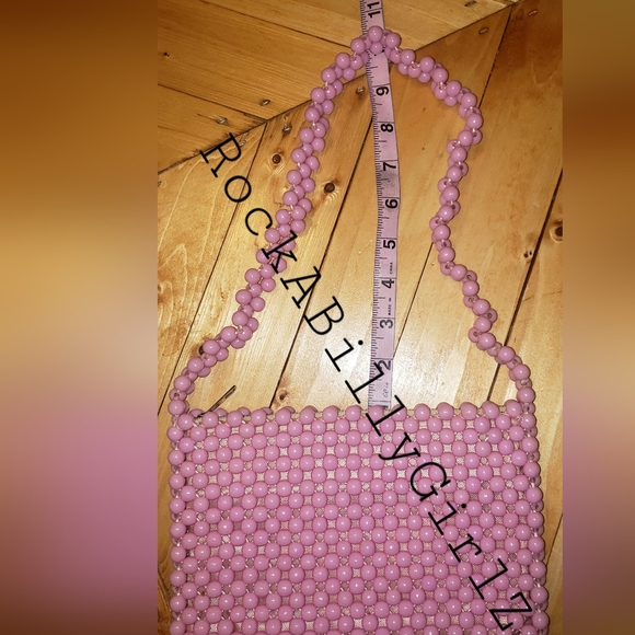 Vintage 1950's Pink Hand Beaded Purse Made by Lady Ellen in British Hong Kong - Picture 9 of 12